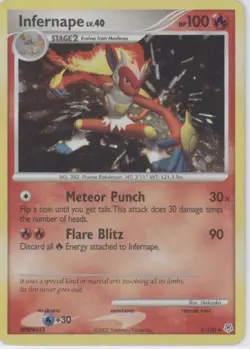 Pokemon tcg Diamond and Pearl #5/130 Infernape Moderately played - Image 1