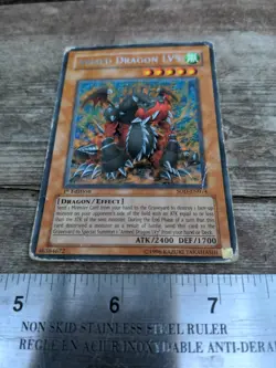 Yugioh Armed Dragon LV5 Ultimate Rare 1st Edition Heavily played HP Condition - Image 1