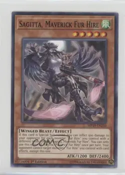 Sagitta Maverick Fur Hire 1st Ed. YuGiOh Gold Sarcophagus Tin Mega Pack - Image 1