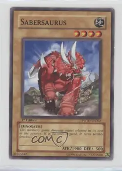 Sabersaurus 1st Ed. YuGiOh Power of the Duelist #POTD-EN002 2006 READ - Image 1