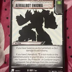 Transformers TCG Wave 2 Rise of The Combiners- Card: AERIALBOT ENIGMA - Image 1