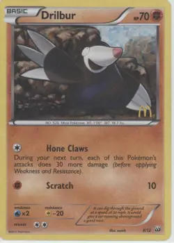 Pokemon tcg McDonald's Promos 2012 #008/012 Drilbur Moderately played - Image 1