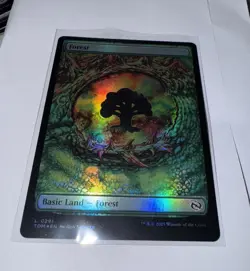 Magic the Gathering FOIL Forest Full Art Dragon Eye Land Tarkir Dragonstorm MTG - Image 1