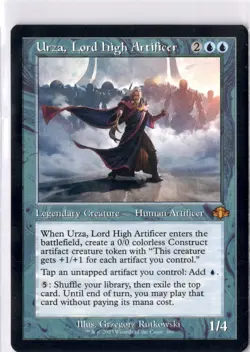Urza Lord High Artificier NM/M* RETRO Dominaria Remastered 296 mtg -UnltdCards - Image 1