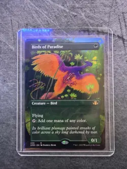 MTG Birds of Paradise *BORDERLESS* Dominaria Remastered 439 NM Rare - Image 1