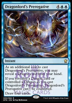 Dragonlord's Prerogative 1x FOIL DTK MTG Dragons of Tarkir Rare MINT blue - Image 1
