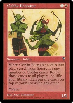 GOBLIN RECRUITER x1 mtg NM Visions 1 Unc UNPLAYED - Image 1