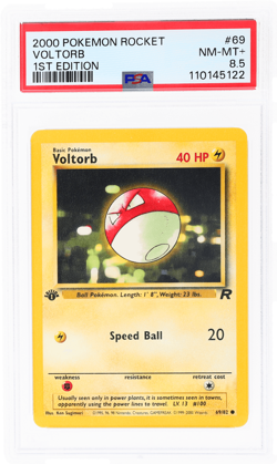 2000 Pokemon Team Rocket Voltorb 1st Edition #69 PSA 8.5 - Image 1