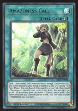 Amazoness Call - LDS1-EN024 - GREEN Ultra Rare - 1st Edition Yugioh - Image 1