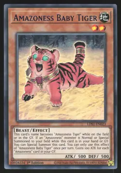 Amazoness Baby Tiger - LDS1-EN023 - BLUE Ultra Rare - 1st Edition Yugioh - Image 1