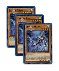 Yugioh! Crystal Shark LED9-EN002 (SR) 1st Ed 3x - Image 1