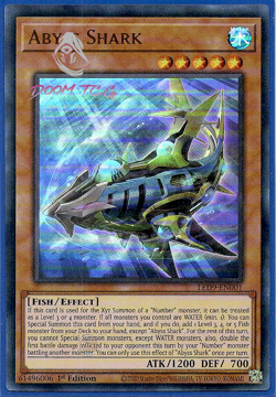 Yugioh! Abyss Shark LED9-EN001 (UR) 1st Ed - Image 1
