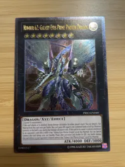 Yugioh 1x Number 62: Galaxy-Eyes Prime Photon Dragon PRIO-EN040 Ultimate NM - Image 1
