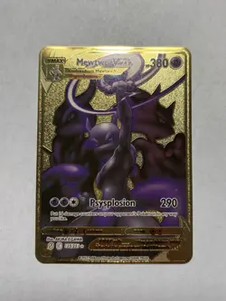 Gold Metal Fan Art Display Card 3200HP Psyjack Mewtwo VMAX NM/M - Image 1
