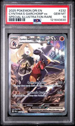 Cynthia's Garchomp PSA 10 SIR Destined Rivals Pokemon Card 232/182 FA DRI - Image 1