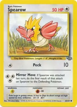 Spearow 62/64 Jungle Set Vintage 1999 Pokemon Card - Image 1