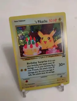 **Custom-made** Highest Quality,Holo,Birthday Pikachu Promo "Display-card" - Image 3