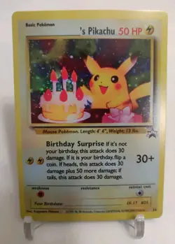 **Custom-made** Highest Quality,Holo,Birthday Pikachu Promo "Display-card" - Image 4