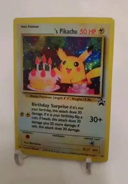 **Custom-made** Highest Quality,Holo,Birthday Pikachu Promo "Display-card" - Image 5