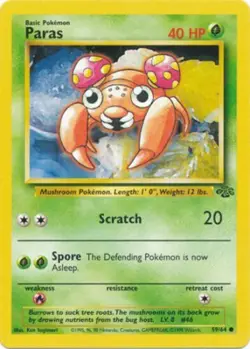 Paras 59/64 Jungle Set Vintage 1999 Pokemon Card - Image 1