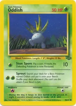 Oddish 58/64 Jungle Set Vintage 1999 Pokemon Card - Image 1
