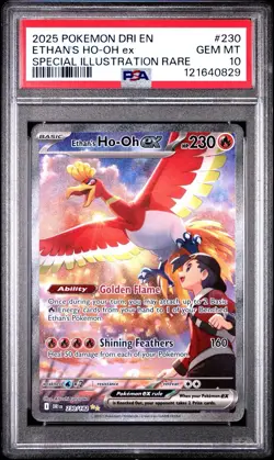 PSA 10 Ethan's Ho-Oh ex SIR Destined Rivals 230/182 Pokemon CARD Full Art FA DRI - Image 1