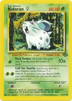 Nidoran 57/64 Female Jungle Set Vintage 1999 Pokemon Card - Image 1
