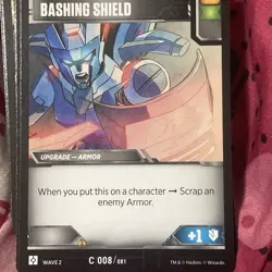 Transformers TCG Wave 2 Rise of The Combiners- Card: BASHING SHIELD - Image 1