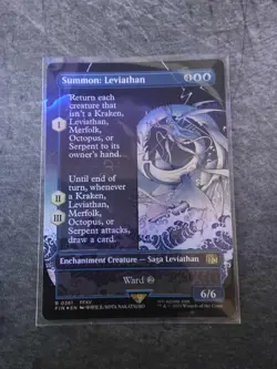 Magic MTG Final Fantasy Borderless Foil Summon: Leviathan R0361 NM/NP - Image 1