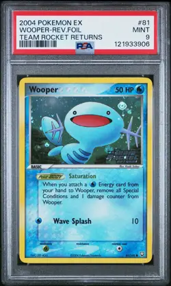 2004 POKEMON EX TEAM ROCKET RETURNS #81 WOOPER-REVERSE FOIL PSA 9 - Image 1