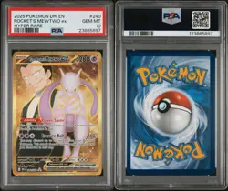 2025 Pokemon Dri EN-Destined Rivals Rocket's Mewtwo EX #240 Hyper Rare PSA 10 - Image 3