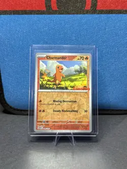 Charmander 004/165 Gamestop Stamped Promo Reverse Holo Pokemon MINT great center - Image 1