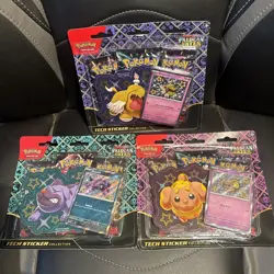 Pokemon TCG Paldean Fates Tech Sticker Collection SET of 3 NEW Sealed - Image 1