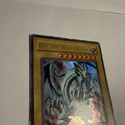 2002 Blue-Eyes White Dragon Ultra Rare Holo Yugioh LOB-001 MP - Image 2
