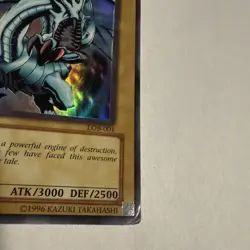 2002 Blue-Eyes White Dragon Ultra Rare Holo Yugioh LOB-001 MP - Image 4