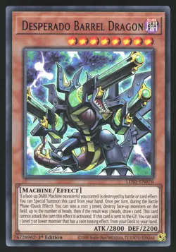 Desperado Barrel Dragon - LDS1-EN076 - PURPLE Ultra Rare - 1st Edition Yugioh - Image 1