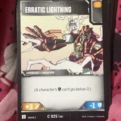 Transformers TCG Wave 2 Rise of The Combiners- Card: ERRATIC LIGHTNING - Image 1