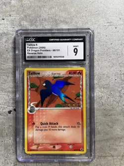 Pokemon Card Taillow Rev Holo CGC 9 Mint, EX Dragon Frontiers 66/101, 2006 (1) - Image 1