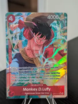 One Piece Monkey D. Luffy Card Game OP12-015 SR Alt Art NM & Free Kuzan Parallel - Image 2