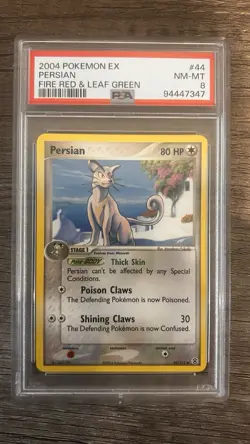 Pokemon EX 2004 Persian Fire Red Leaf Green PSA 8 NM-MT Card 44/112 - Image 1