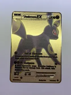 Umbreon EX 119/124 Crossed Fates High Quality Gold Metal Fan Art Card Mint/NM - Image 1