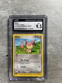 Pokemon Card Skitty CGC 9.5 Mint+, e-Reader EX Ruby & Sapphire 70/109, 2003 (A1) - Image 1