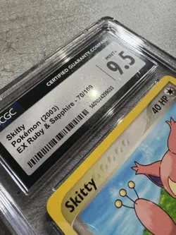 Pokemon Card Skitty CGC 9.5 Mint+, e-Reader EX Ruby & Sapphire 70/109, 2003 (A1) - Image 5