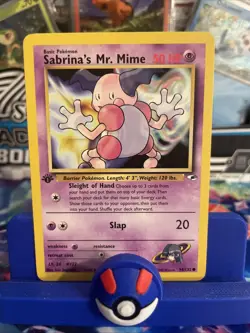 Sabrina's Mr. Mime 94/132 1st Edition Gym Heroes Common Pokemon TCG NM - Image 1