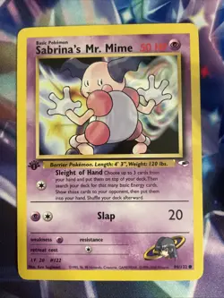 Sabrina's Mr. Mime 94/132 1st Edition Gym Heroes Common Pokemon TCG NM - Image 2