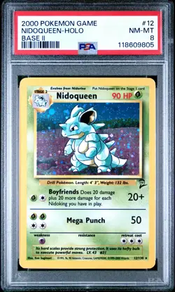 2000 Pokemon Game Base Set II 2 #12 Nidoqueen Holo PSA 8 NM-MINT - Image 1
