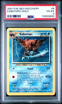2001 Pokemon Neo Discovery #6 Kabutops Holo PSA 4 VG-EX - Image 1