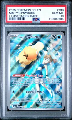 2025 Pokemon Destined Rivals #193 Misty's Psyduck Illustration Rare PSA 10 - Image 1