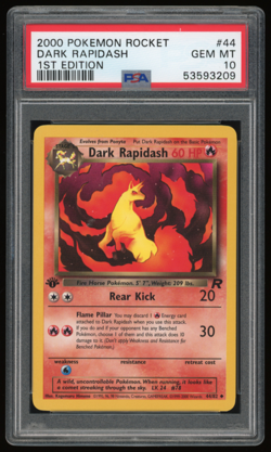2000 POKEMON ROCKET 1ST EDITION 44/82 DARK RAPIDASH PSA 10 **LOW POP 199** - Image 1