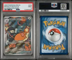 2025 POKEMON DESTINED RIVALS ILLUSTRATION RARE #202 TEAM ROCKET'S RATICATE PSA 9 - Image 3
